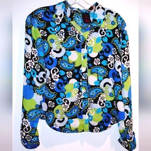 Women's Mary-Kate and Ashley Button Up Floral Blouse.
